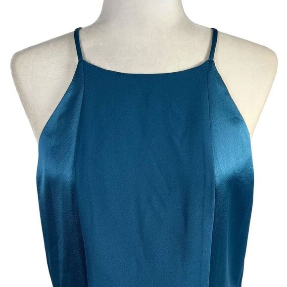 Parker NWT Women's Arctic Satin Sleeveless Cutout Back Spaghetti Top Sz Large - Picture 2 of 10